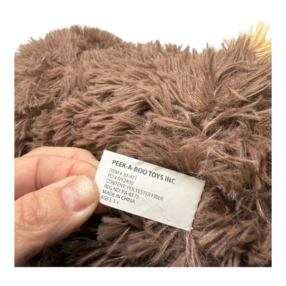 Peek A Boo Fluffy Elephant Plush Toy Stuffed Animal Brown Cuddly Companion - Picture 10 of 10